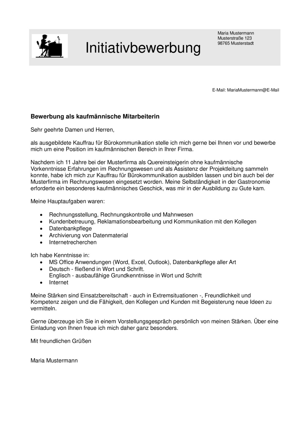 Initiativbewerbung Muster Pdf Und Word Kostenlos Downloaden